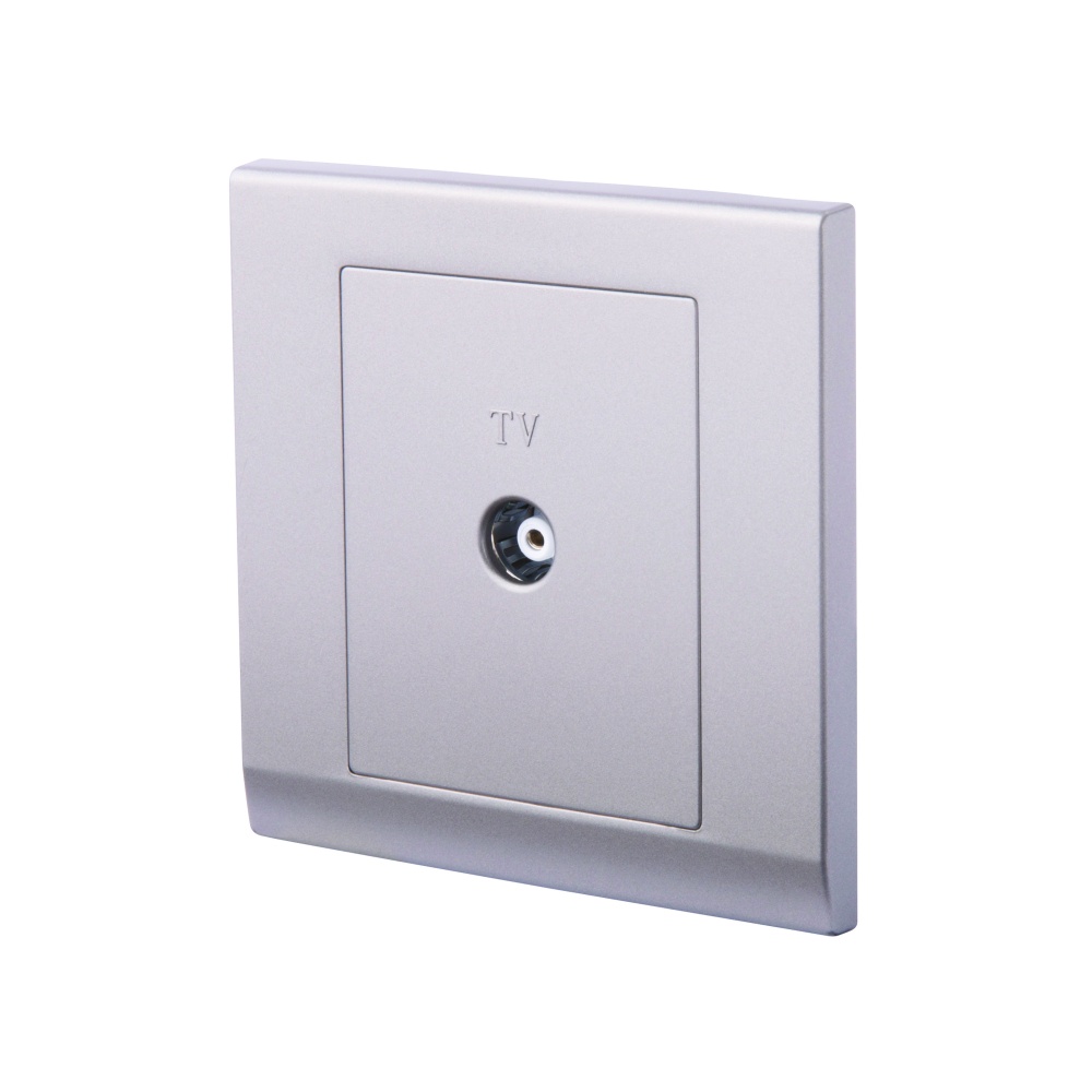 Simplicity Single Coaxial TV Socket Mid Grey RetroTouch Designer